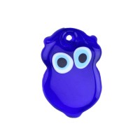 Tahtakale Toptancı Cam Nazar Boncuğu Delikli Baykuş Modeli Büyük Boy  10X14 CM