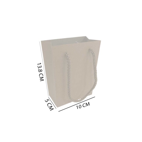 Tahtakale Toptancı İp Saplı Karton Çanta Minik Boy Düz Renk 13.8X10X5 CM (25 Adet)   Beyaz
