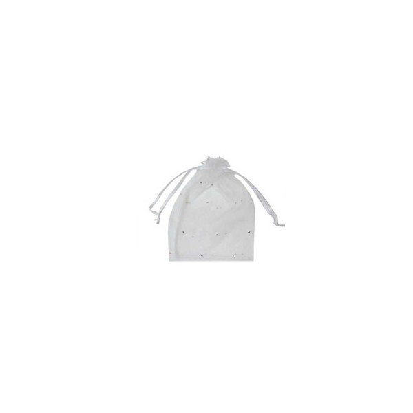 Tahtakale Toptancı Kına Çerez Kesesi Organze Taşlı 9X12 Cm (50 Adet)  Beyaz