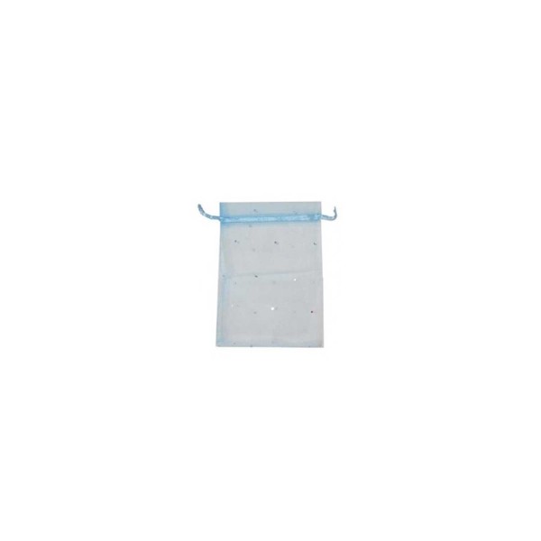 Tahtakale Toptancı Kına Çerez Kesesi Organze Taşlı 9X12 Cm (50 Adet)  Mavi
