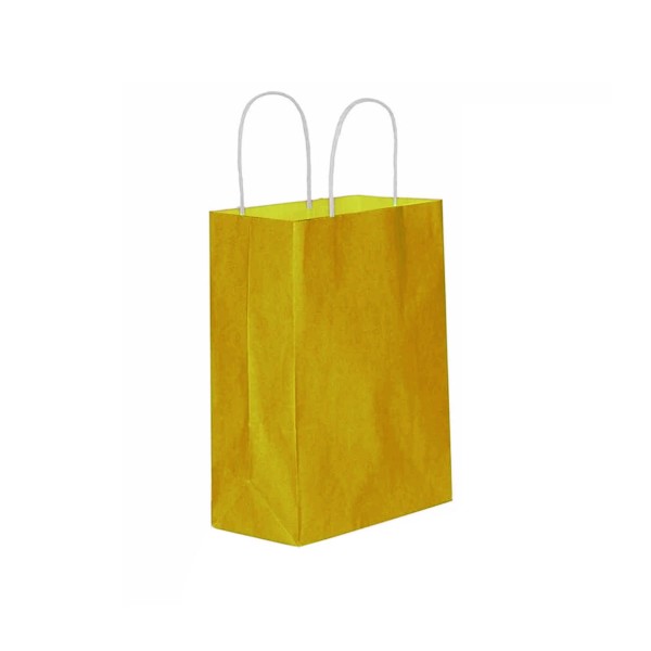 Tahtakale Toptancı Kağıt Hediye Çantası Düz Renk Battal Boy 31X41 CM (25 Adet)  Sarı