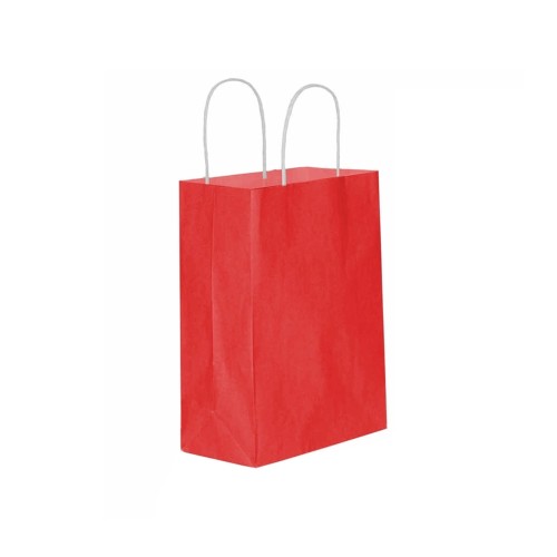 Kağıt Hediye Çantası Düz Renk Battal Boy 31X41 CM (25 Adet)  Kırmızı