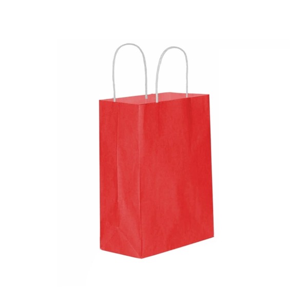 Tahtakale Toptancı Kağıt Hediye Çantası Düz Renk Battal Boy 31X41 CM (25 Adet)  Kırmızı