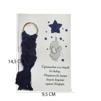 Tahtakale Toptancı Makrome Anahtarlık  Kartlı  Fil Desenli  25 Adet