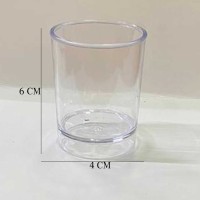 Tahtakale Toptancı Mika Akrilik  Shot Bardak Mum Bardağı  6X4.2 CM 35 CC (12 Adet)