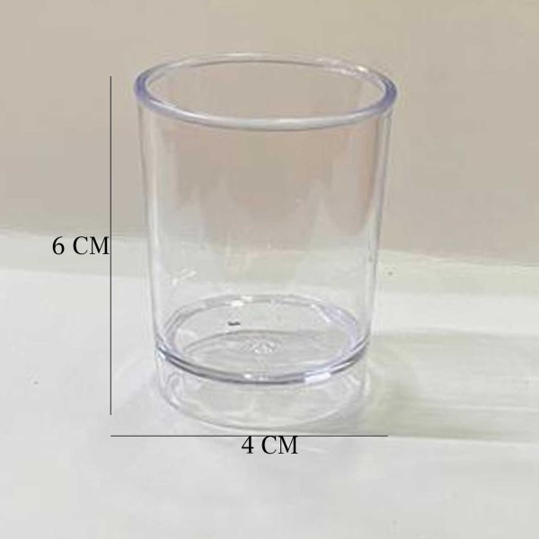 Tahtakale Toptancı Mika Akrilik  Shot Bardak Mum Bardağı  6X4.2 CM 35 CC (12 Adet)