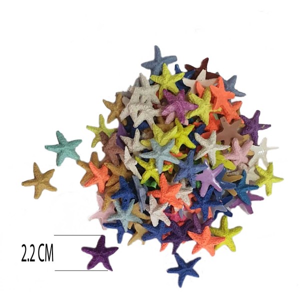Tahtakale Toptancı Polyester Deniz Yıldızı Tombul Model 2.2 CM (100 Adet)  Karışık Renk