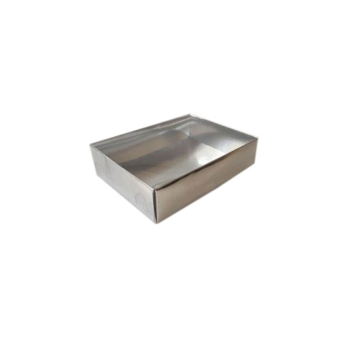 Asetat Kapaklı Karton Kutu 9x12x3 CM (25 Adet)  Gümüş
