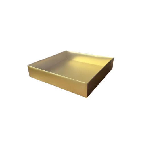 Asetat Kapaklı Karton Kutu Havlu Kutusu 25X25X5 CM (10 Adet)  Gold