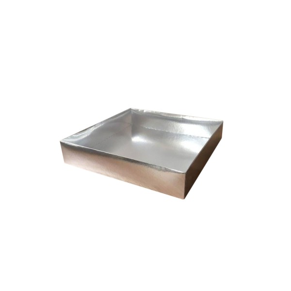 Tahtakale Toptancı Asetat Kapaklı Karton Kutu Havlu Kutusu 25X25X5 CM (10 Adet)  Gümüş