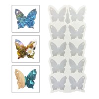 Tahtakale Toptancı Epoksi Reçine Silikon Kalıp Çoklu Kelebek Delikli Anahtarlık Kalıbı 5 CM 10 Lu