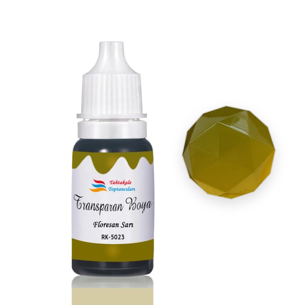 Tahtakale Toptancı Epoksi Reçine Transparan Boya Pigment Şeffaf Epoksi Boyası 20 ML  Floresan Sarı - 5023