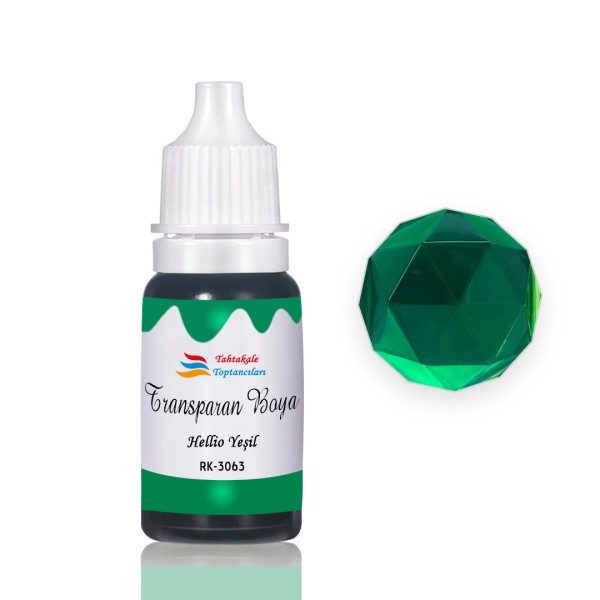 Tahtakale Toptancı Epoksi Reçine Transparan Boya Pigment Şeffaf Epoksi Boyası 20 ML  Hellio Yeşil - 3063
