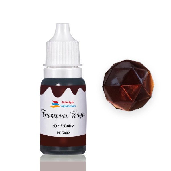 Tahtakale Toptancı Epoksi Reçine Transparan Boya Pigment Şeffaf Epoksi Boyası 20 ML  Kızıl Kahve - 3002