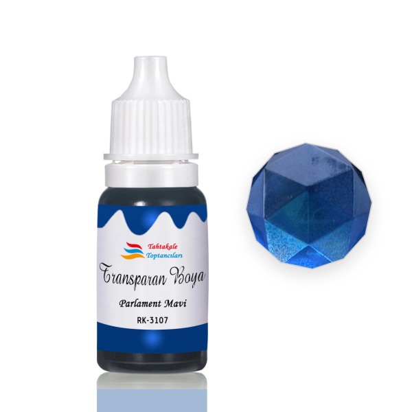 Tahtakale Toptancı Epoksi Reçine Transparan Boya Pigment Şeffaf Epoksi Boyası 20 ML  Parlament Mavi - 3107