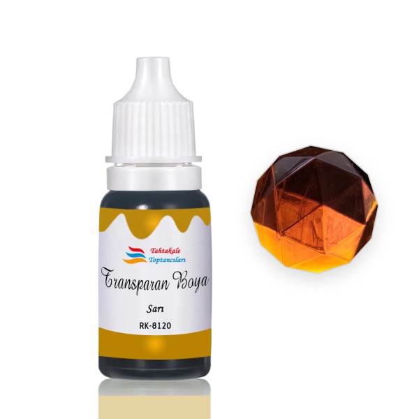 Tahtakale Toptancı Epoksi Reçine Transparan Boya Pigment Şeffaf Epoksi Boyası 20 ML  Sarı - 8120