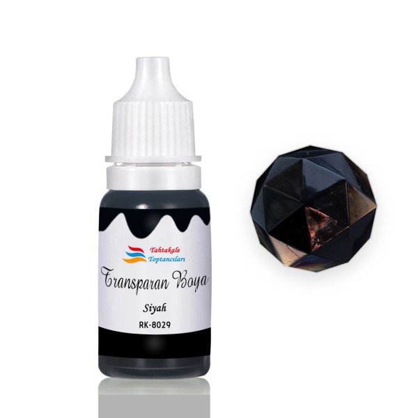 Tahtakale Toptancı Epoksi Reçine Transparan Boya Pigment Şeffaf Epoksi Boyası 20 ML  Siyah - 8029