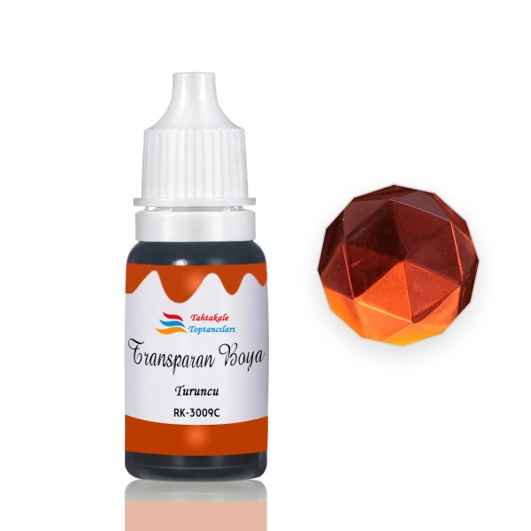 Tahtakale Toptancı Epoksi Reçine Transparan Boya Pigment Şeffaf Epoksi Boyası 20 ML  Turuncu - 3009C