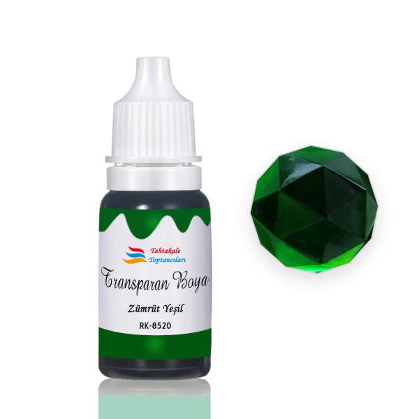 Tahtakale Toptancı Epoksi Reçine Transparan Boya Pigment Şeffaf Epoksi Boyası 20 ML  Zümrüt Yeşil - 8520