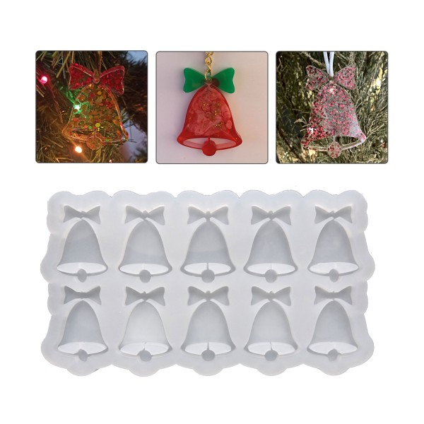 Tahtakale Toptancı Epoksi Silikon Kalıp Çoklu Yılbaşı Zili Kalıbı 10 Lu