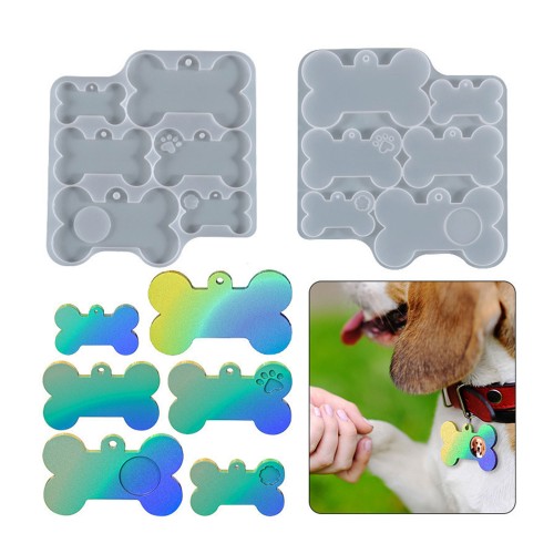 Epoksi Silikon Kalıp Kemik Kedi ve Köpek Çoklu Tasma İsimlik Kalıbı