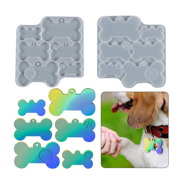 Tahtakale Toptancı Epoksi Silikon Kalıp Kemik Kedi ve Köpek Çoklu Tasma İsimlik Kalıbı