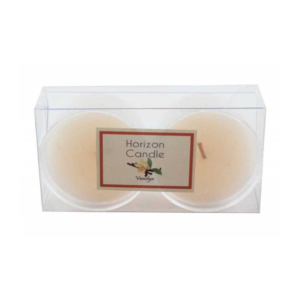 Tahtakale Toptancı Kapsül Mum 3x5.5 CM  İkili  Akrilik Kapsül   Krem