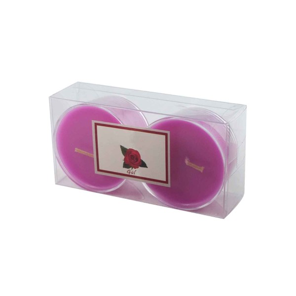 Tahtakale Toptancı Kapsül Mum 3x5.5 CM  İkili  Akrilik Kapsül   Pembe