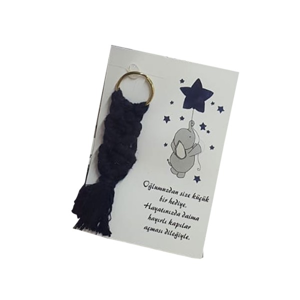 Tahtakale Toptancı Makrome Anahtarlık  Kartlı  Fil Desenli  25 Adet