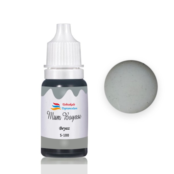 Tahtakale Toptancı Mum Boyası Sıvı Pigment Boya 20 ML  Beyaz - S100