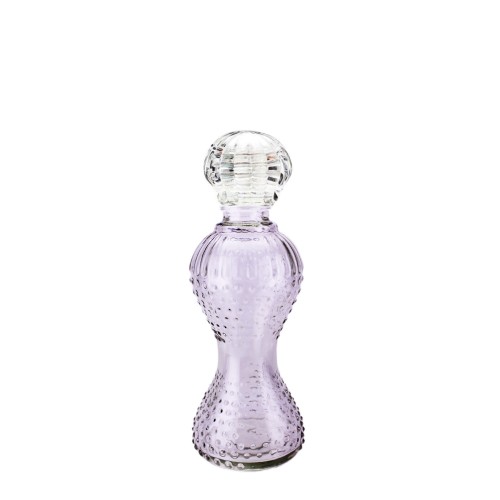 Şişe Cam Saray  Kapaklı  NOKTA  Desenli Vazo 100 CC (10 Adet)