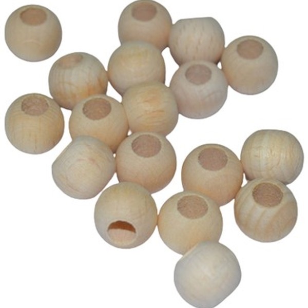 Tahtakale Toptancı Ahşap Ham Natural Boncuk 18 MM 100 GR