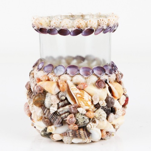 Kabuk Kaplama Cam Vazo