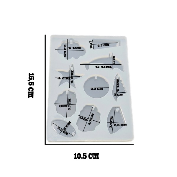 Tahtakale Toptancı Epoksi Silikon Kalıp Onlu Kalıp Balık Ve Yıldızlı 15X10.5 CM E294