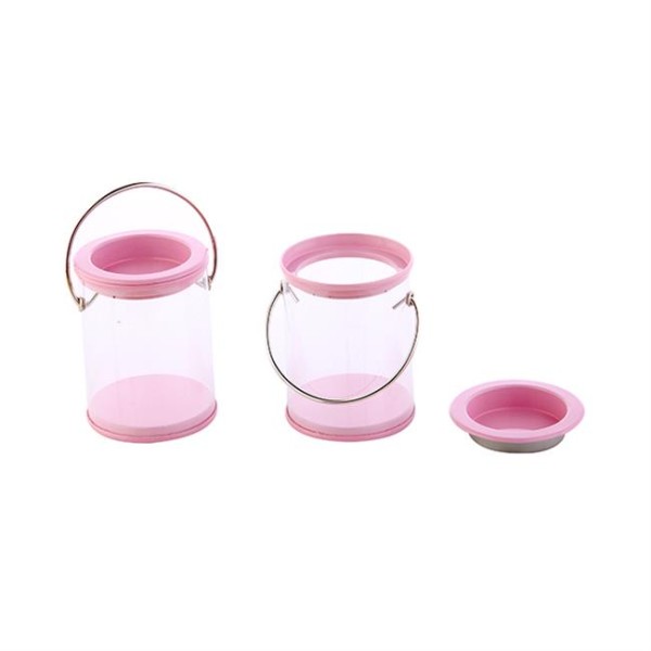 Tahtakale Toptancı Kova Metal Kapaklı (10 Adet)  Pembe