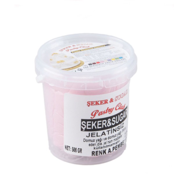 Tahtakale Toptancı Şeker Sugar Şeker Hamuru Pasta Süsleme Hamuru 500 Gr Açık pembe