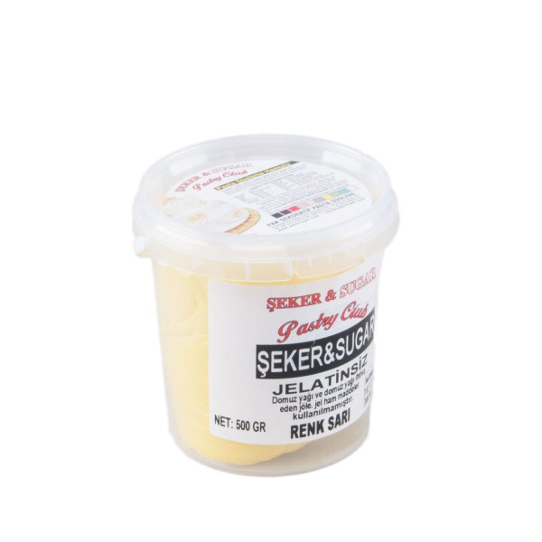 Tahtakale Toptancı Şeker Sugar Şeker Hamuru Pasta Süsleme Hamuru 500 Gr  Sarı
