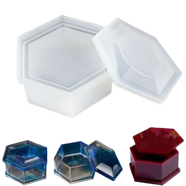 Tahtakale Toptancı Silikon Reçine Altıgen Mücevher Saklama Kutusu Kalıp 8 CM Tahtakale Toptancı Silikon Reçine Altıgen Mücevher Saklama Kutusu Kalıp 8 CM