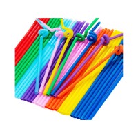 Tahtakale Toptancı Pipet Artistik Straws 6 MM Plastik Karışık Renkli (50 Adet)