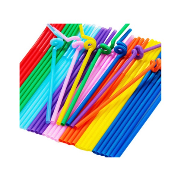 Tahtakale Toptancı Pipet Artistik Straws 6 MM Plastik Karışık Renkli (50 Adet)