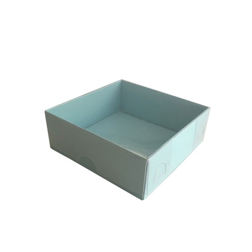 Asetat Kapaklı Karton Kutu Düz Renk 8X8X3 (50 Adet)  Mavi