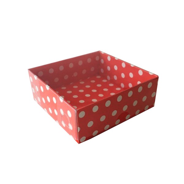 Tahtakale Toptancı Asetat Kapaklı Karton Kutu 12X12X3 (50 Adet) Puantiyeli Kırmızı Tahtakale Toptancı Asetat Kapaklı Karton Kutu 12X12X3 (50 Adet) Puantiyeli Kırmızı