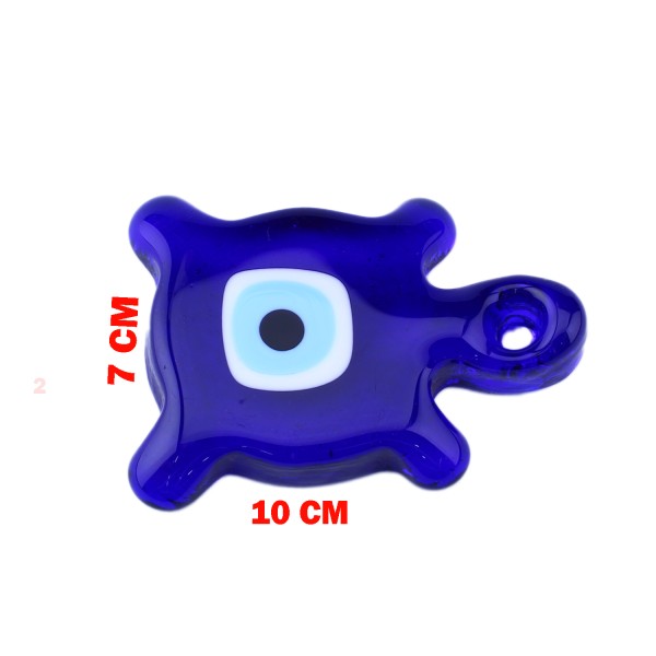 Tahtakale Toptancı Cam Nazar Boncuğu Delikli Kaplumbağa Modeli Büyük Boy