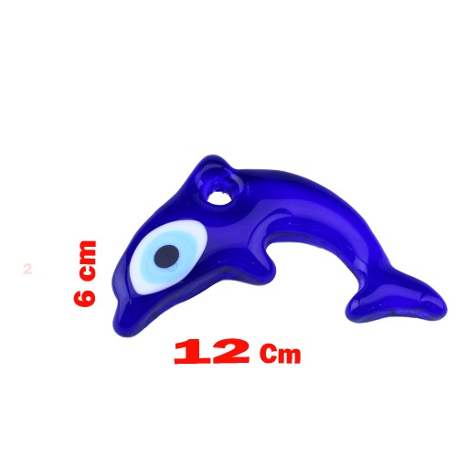 Cam Nazar Boncuğu Delikli Yunus Modeli  Büyük Boy