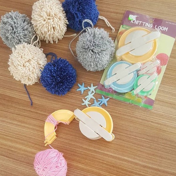 Tahtakale Toptancı Knitting Loom Pon Pon Yapma Makinası 4'lü Set