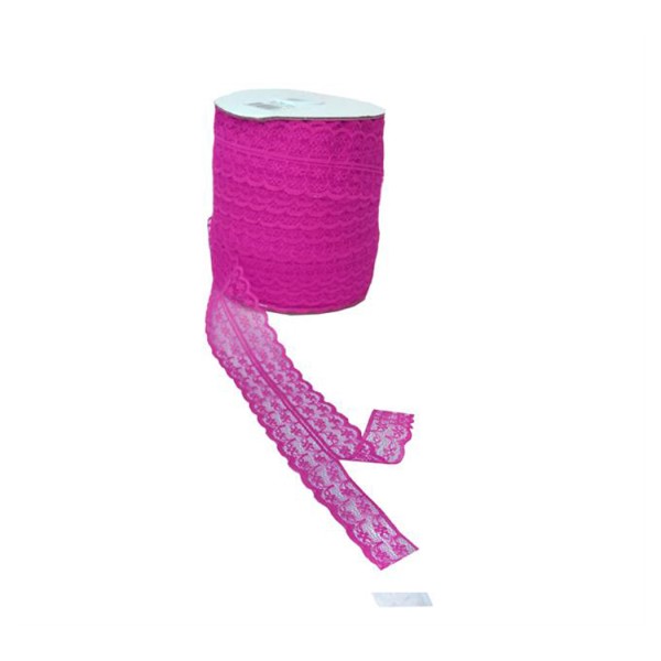 Tahtakale Toptancı Kurdela Dantelli Çift 2 Katlı 5 Cm (10 Metre)  Fuşya