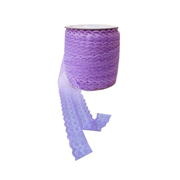 Tahtakale Toptancı Kurdela Dantelli Çift 2 Katlı 5 Cm (10 Metre)  Lila