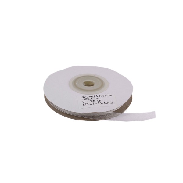 Tahtakale Toptancı Organze Kurdele 6 MM (22 Metre)  Beyaz