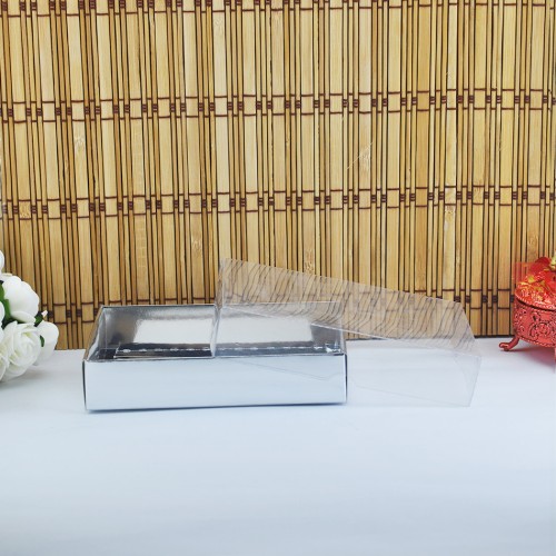 Asetat Kapaklı Karton Kutu 15X12X3 (50 Adet)  Gümüş