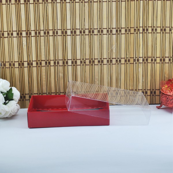 Tahtakale Toptancı Asetat Kapaklı Karton Kutu 15X12X3 (50 Adet)  Kırmızı